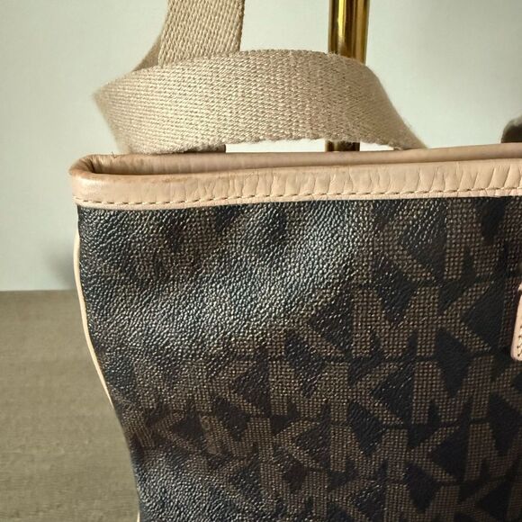 Michael Kors Crossbody Small Travel Bag in Brown and Tan Classic Logo - Picture 12 of 12